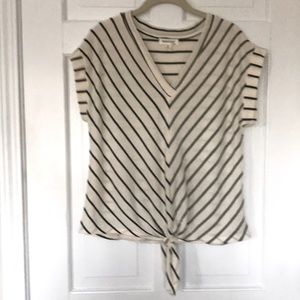 Short Sleeve Tie Front Top